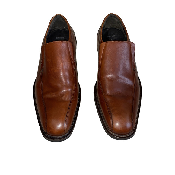 JOHNSTON & MURPHY Men's Brown Sheepskin Leather Loafers #20-3482 Size 9M - Picture 1 of 9